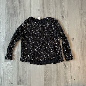 H&M Black Star Print Long-Sleeve Women's Top